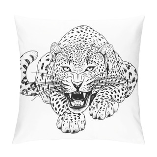 Personality  Leopard Face Tattoo ,Vector Illustration, Print Pillow Covers