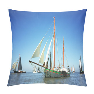 Personality  Fleet Of Traditional Sailing Ships Pillow Covers