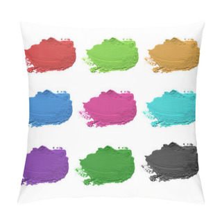 Personality  Abstract Acrylic Color Brush Stroke. Isolated On White. Collection. Pillow Covers