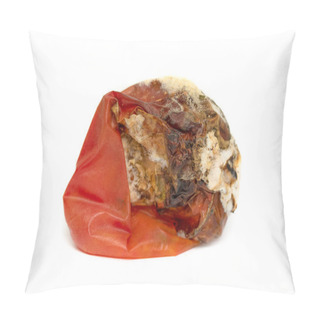 Personality  Mold On A Red Tomato Isolated On White. Spoiled Food Is Rotten Vegetables. Pillow Covers