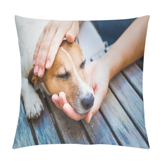 Personality  Owner Petting Dog Pillow Covers