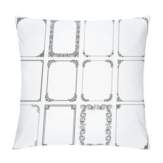 Personality  Decorative Rectangle Frames And Borders Set Vector Pillow Covers