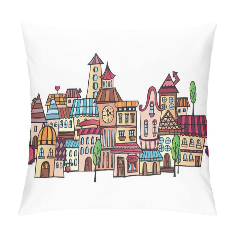 Personality  Cartoon town pillow covers