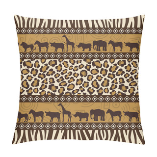 Personality  African Style Seamless Pattern With Wild Animals Pillow Covers