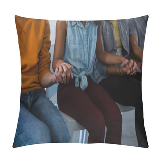 Personality  Friends Holding Hands On Chairs Pillow Covers