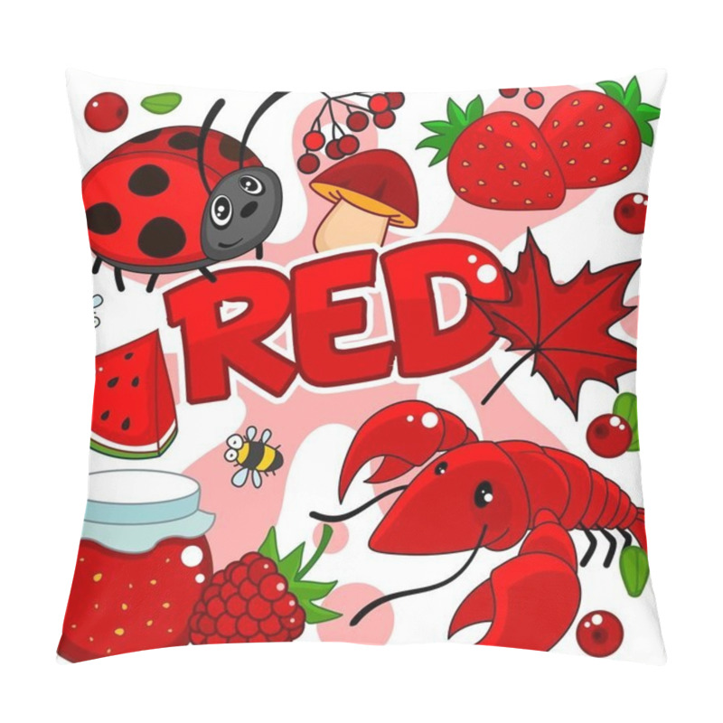 Personality  Illustrations of red color pillow covers