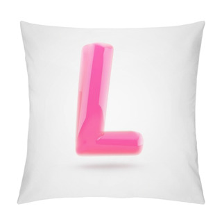 Personality  Pink Letter L Uppercase Filled With Soft Light Isolated On White Background. Pillow Covers