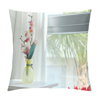 Personality  Pretty Orchid In Glass Vase Pillow Covers