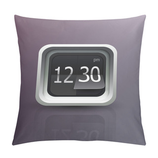 Personality  Flip Clock Vector. The Numbers Are Easy To Replace With Another Numbers Pillow Covers