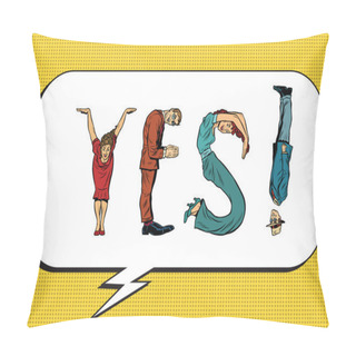 Personality  Yes, The Inscription Of Human Figures Pillow Covers