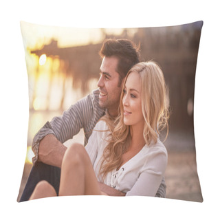 Personality   Lovers Cuddling By Santa Monica Pier Pillow Covers