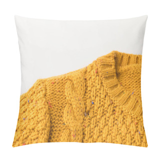 Personality  Knitted Yellow Sweater With Pattern Pillow Covers