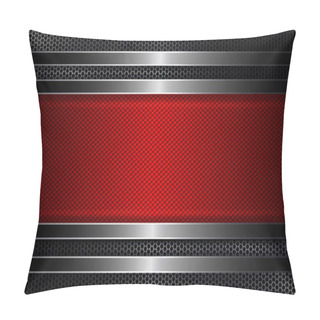 Personality  Geometric Design With A Metal Grille And A Textured Red Frame. Pillow Covers