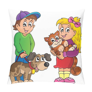 Personality  Children With Pets Theme 1 Pillow Covers