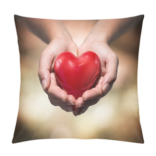 Personality  Heart In Heart Hands- Warm Background Pillow Covers