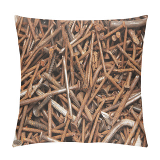 Personality  Pile Of Iron Nails Rust Pillow Covers