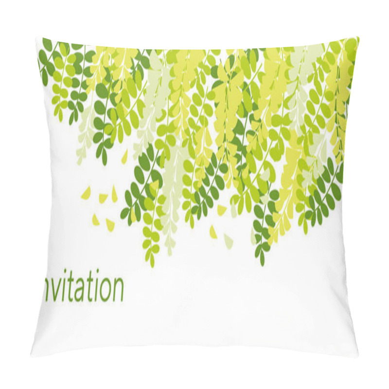 Personality  spring acacia blossom card template. pillow covers