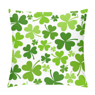 Personality  St. Patrick's Day Vector Seamless Background With Shamrock. Pillow Covers