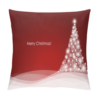 Personality  Christmas Background With Christmas Tree, Vector Illustration. Pillow Covers