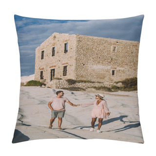 Personality  Punta Bianca, Agrigento In Sicily Italy White Beach With Old Ruins Of Abandoned Stone House On White Cliffs Pillow Covers