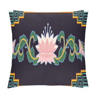 Personality  Oriental Chinese Floral Design Element In The Frame - Lotus Flower Pillow Covers