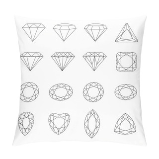 Personality  Diamond Vector Icons Set. Pillow Covers