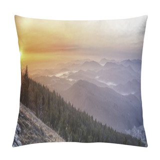 Personality  Sunrise Over Misty Mountains  Pillow Covers
