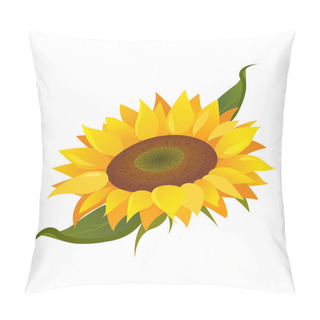 Personality  Sunflower Illustration Isolated On White Background Pillow Covers