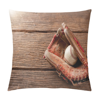 Personality  Baseball On Wooden Desk Pillow Covers