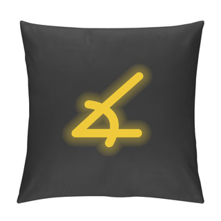 Personality  Angle Of Acute Shape Yellow Glowing Neon Icon Pillow Covers