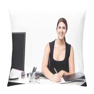 Personality  Corporate Lady Preparing Documents Pillow Covers