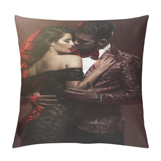 Personality  Portrait Of Young Couple In Love Pillow Covers