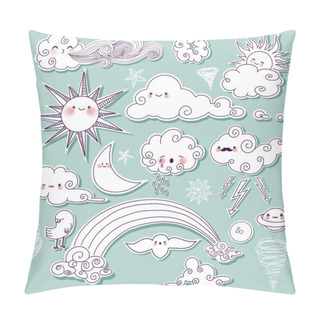 Personality  Celestial And Weather Icons Pillow Covers