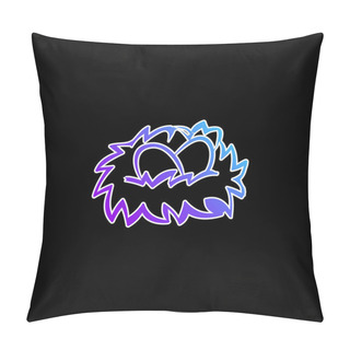 Personality  Birds Eggs On A Nest Blue Gradient Vector Icon Pillow Covers