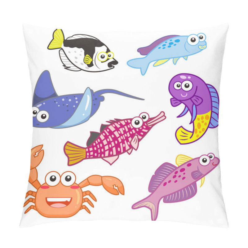 Personality  cartoon sea animals set with white background pillow covers