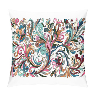 Personality  Vintage Floral Baroque Seamless Border With Blooming Magnolias, Rose And Twigs, Roses Vector Illustration, Flower Pattern Pillow Covers