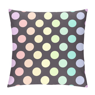 Personality  Pastel Colors Polka Dots On Dark Background. Vector Illustration Pillow Covers