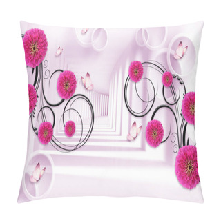 Personality  3D Wallpaper Design With Florals For Photomural Background Pillow Covers