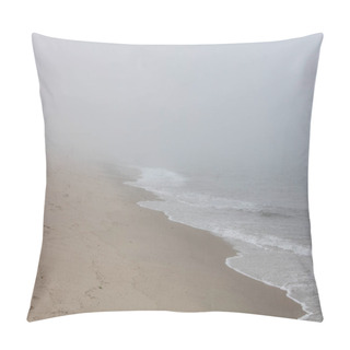 Personality  Thick Fog Drifts Over A Beautiful Beach On Cape Cod, Massachusetts. Pillow Covers