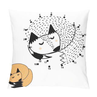 Personality  Connect The Dots And Draw A Cute Sleeping Fox Pillow Covers