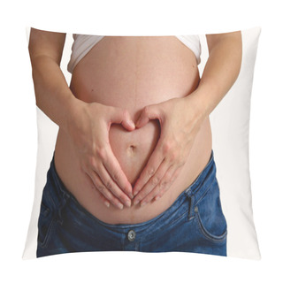 Personality  Pregnant Belly With Heart Shape Pillow Covers