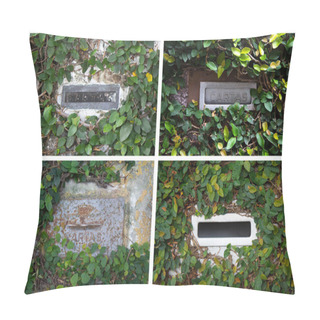 Personality  Collage With Postboxes With Ivy In Brazil Pillow Covers