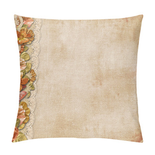 Personality  Vintage Background With Gorgeous Flowers And Lace Pillow Covers