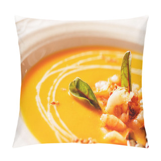 Personality  Pumpkin Soup With Shrimps Pillow Covers