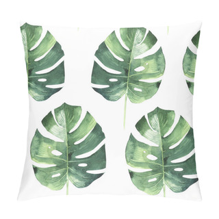 Personality  Tropical Hawaii Leaves Palm Tree Pattern In A Watercolor Style Isolated. Pillow Covers