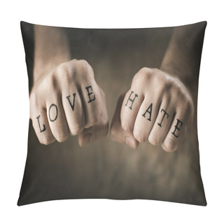 Personality  Love And Hate Pillow Covers