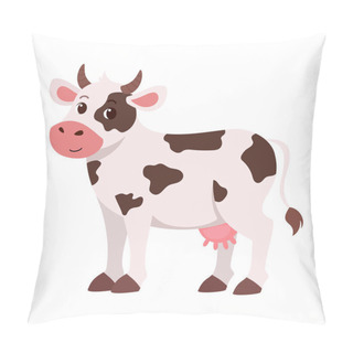 Personality  Cute Happy Cattle Barn Smile Animal Vector Pillow Covers