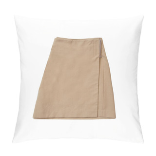 Personality  Light Brown Suede Skirt.  Fashionable Concept. Isolated Pillow Covers