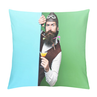 Personality  Funny Handsome Bearded Pilot Pillow Covers