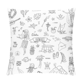 Personality  Hawaii Icons Set Pillow Covers